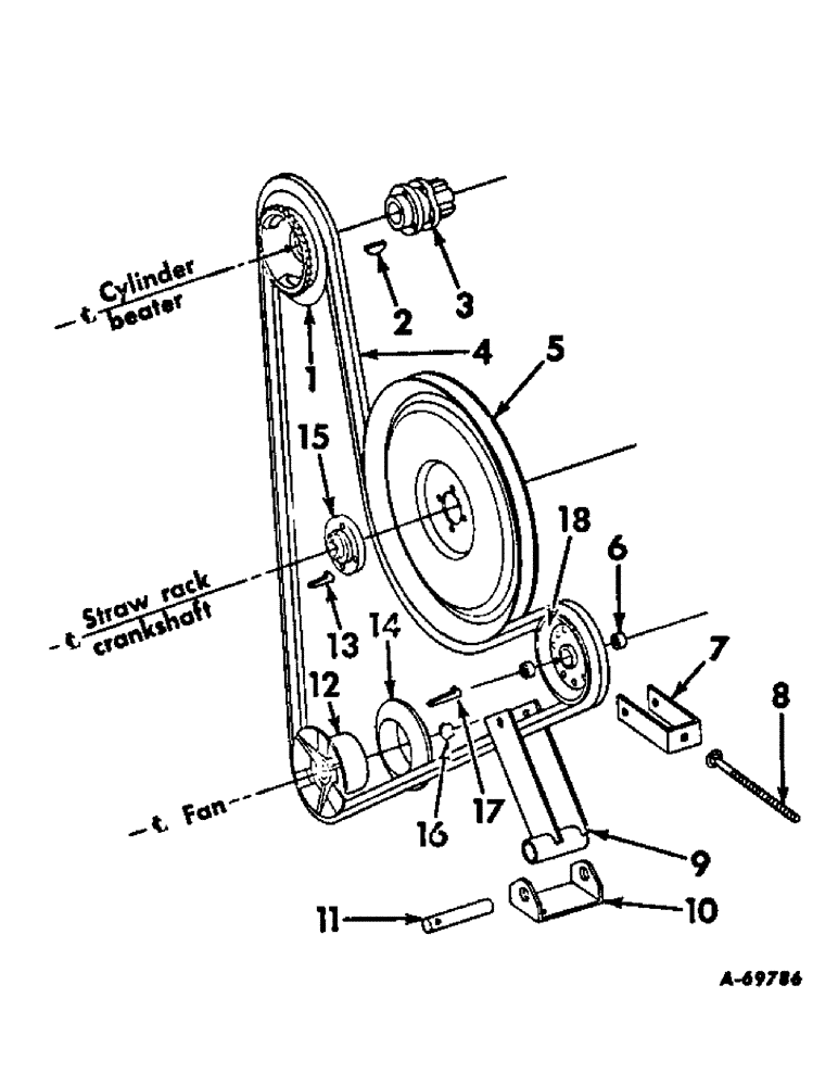 Схема запчастей Case IH 403 - (080) - FAN DRIVE AND SLOW SPEED FAN DRIVE ATT (74) - CLEANING