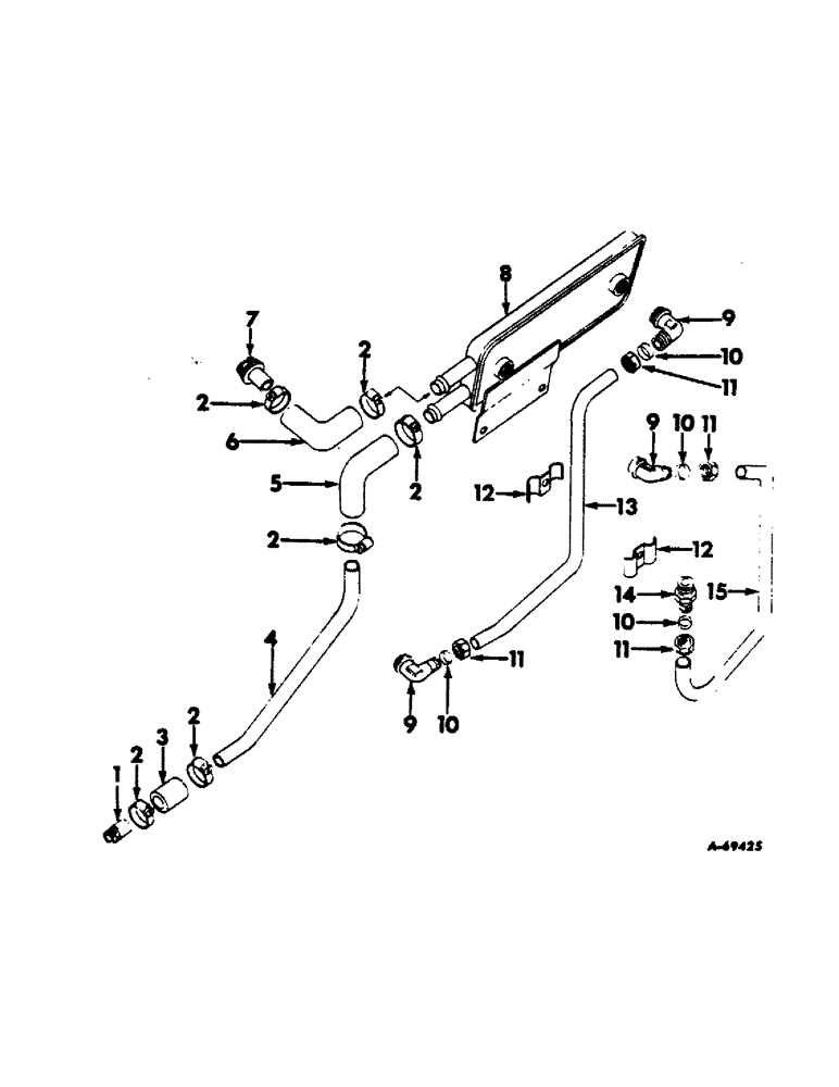 Схема запчастей Case IH 2504 - (071) - COOLING SYSTEM, DIESEL ENGINE OIL COOLER, SERIAL NO. D188501 TO 4450 COOLING SYSTEM