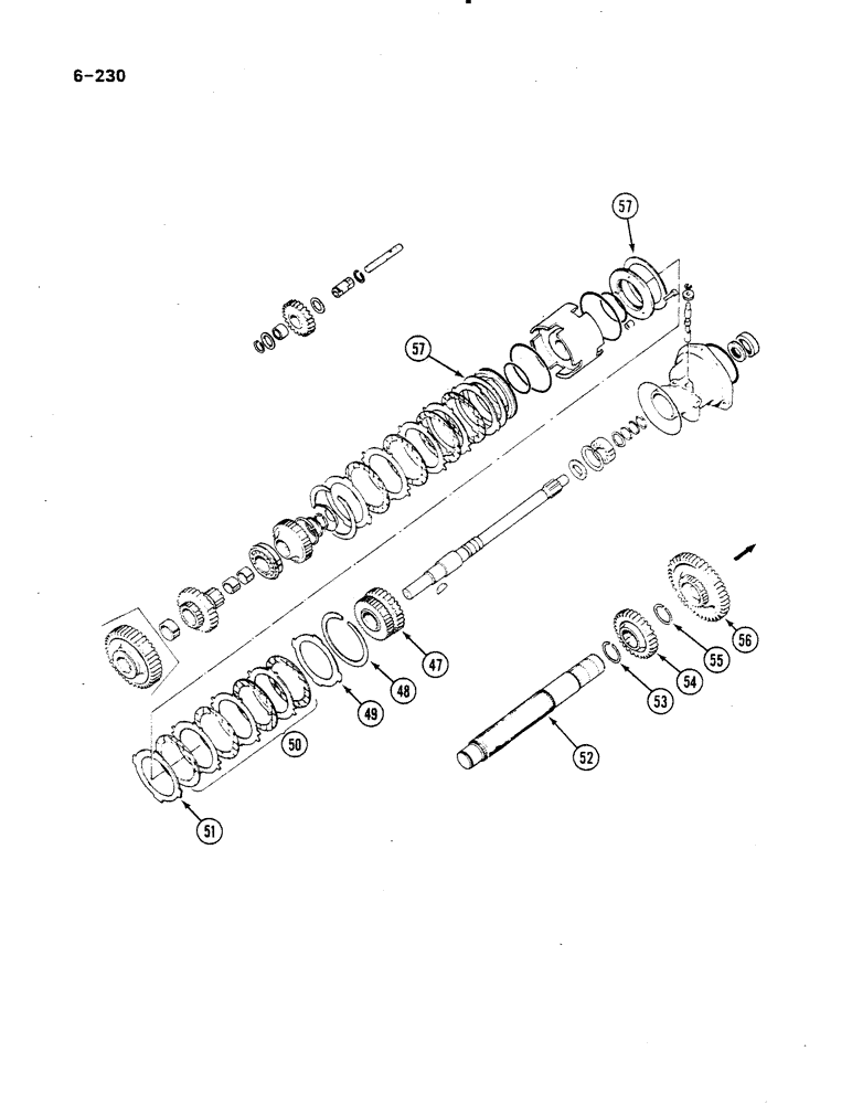 Схема запчастей Case IH 485 - (6-230) - FORWARD AND REVERSE, SYNCHROMESH DRIVE (CONTD) (06) - POWER TRAIN