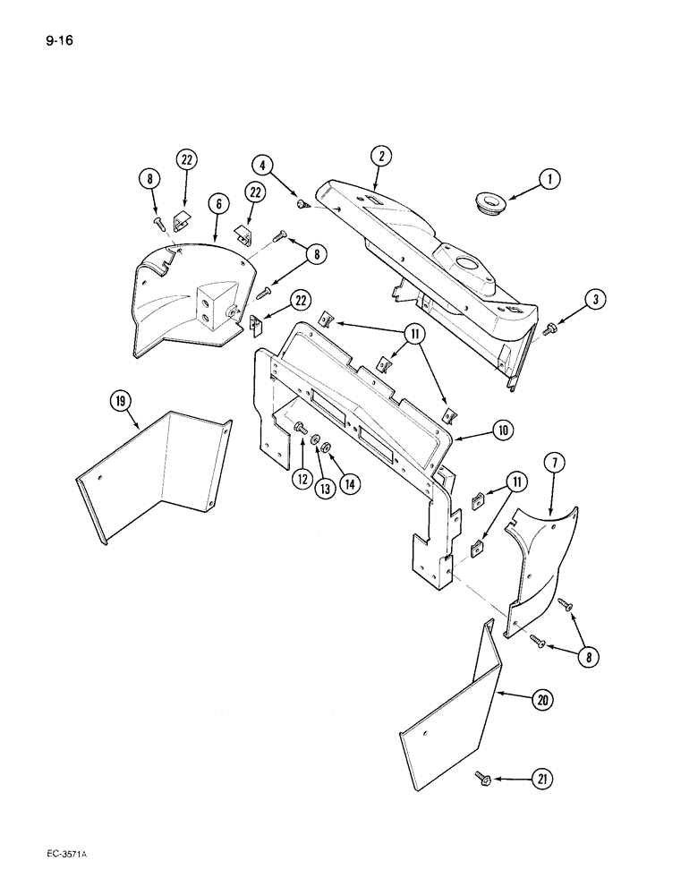 Схема запчастей Case IH 495 - (9-016) - INSTRUMENT HOUSING (09) - CHASSIS/ATTACHMENTS