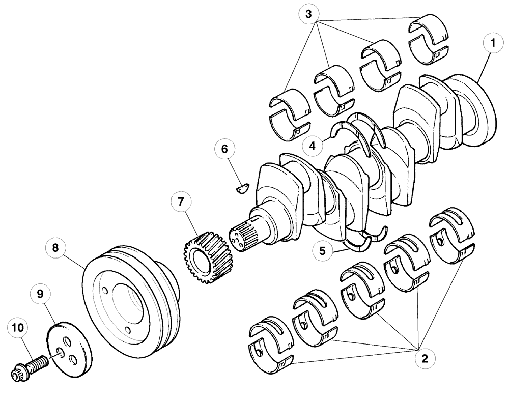 Схема запчастей Case IH MX100C - (02-29) - CRANKSHAFT (02) - ENGINE