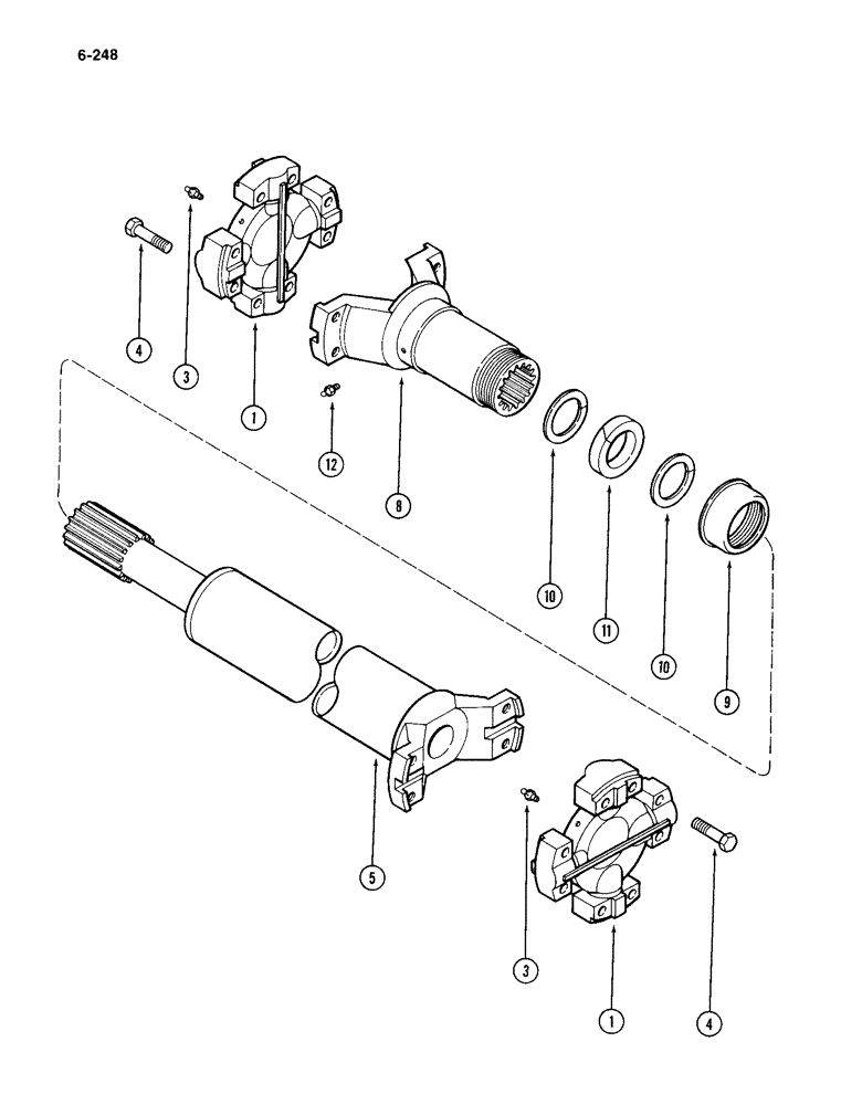 Схема запчастей Case IH 4994 - (6-248) - PTO DRIVE LINE (06) - POWER TRAIN