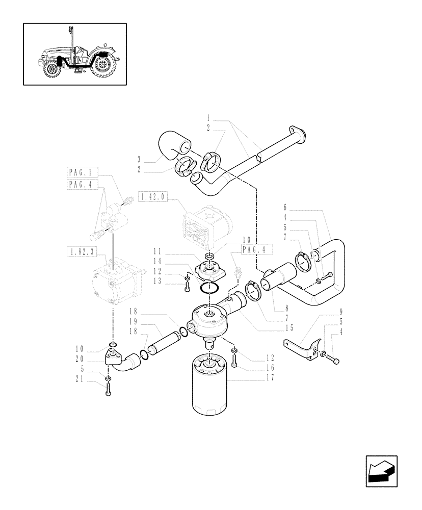 Схема запчастей Case IH JX1075N - (1.82.1[03]) - LIFTER, LINES (07) - HYDRAULIC SYSTEM