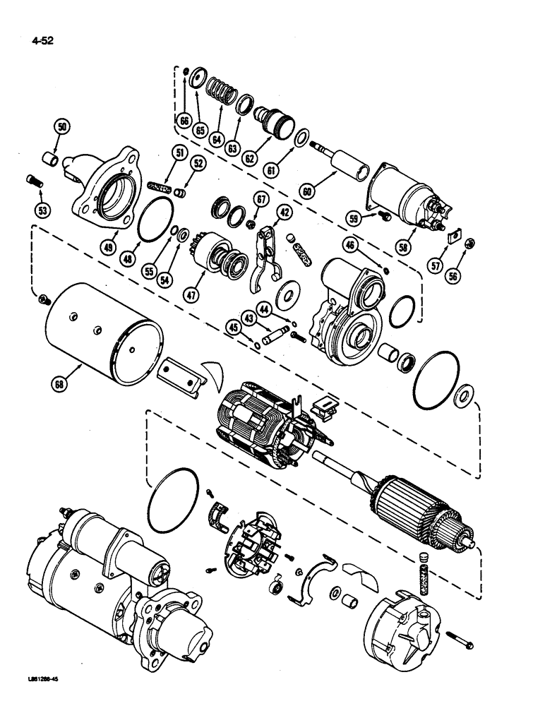 Схема запчастей Case IH 1844 - (4-52) - STARTER, DELCO REMY, HEAVY DUTY SEALED (06) - ELECTRICAL SYSTEMS