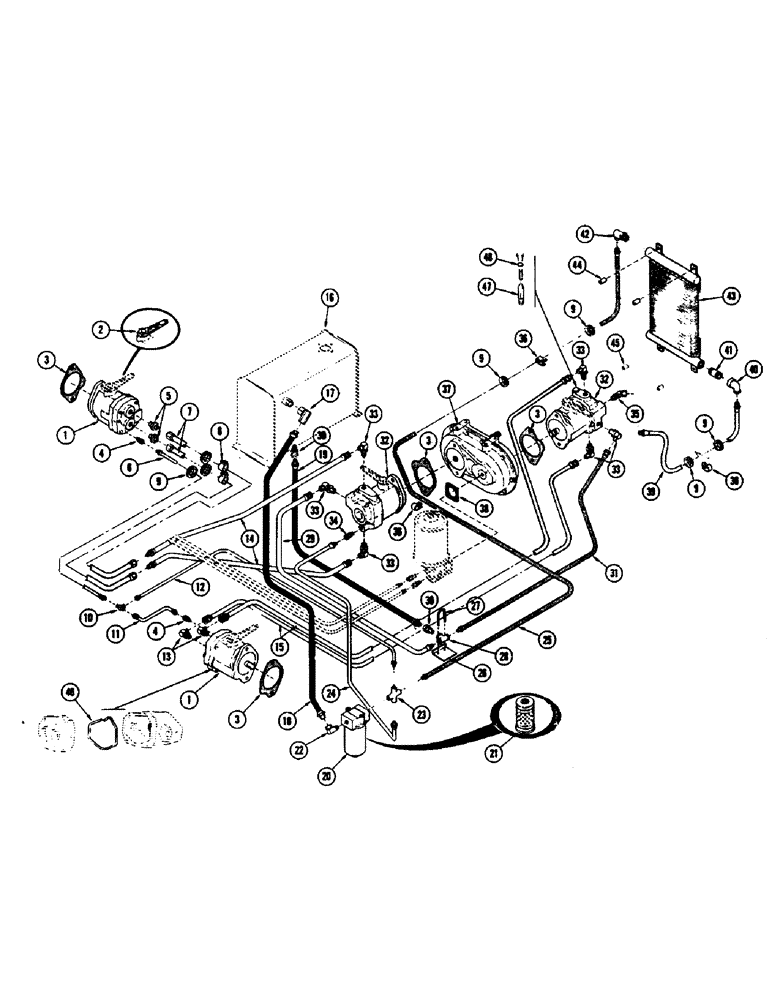 Схема запчастей Case IH 1255 - (076) - TRIM DRIVE (35) - HYDRAULIC SYSTEMS