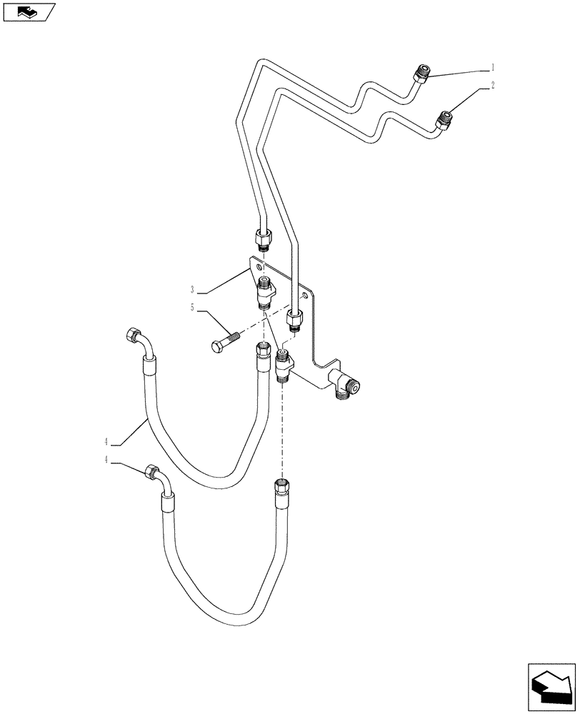 Схема запчастей Case IH PUMA 215 - (41.200.0103[01]) - 4WD FRONT AXLE WITH ACTIVE SUSPENSION - STEERING CYLINDER PIPES AND POWER STEER. PIPES - C7091 (VAR.720463-728212) (41) - STEERING