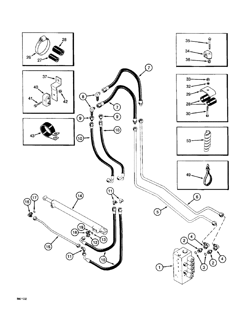 Схема запчастей Case IH 1800 - (8-76) - DISTRIBUTOR CYLINDER SYSTEM, PRIOR TO P.I.N. JJC133070 (07) - HYDRAULICS