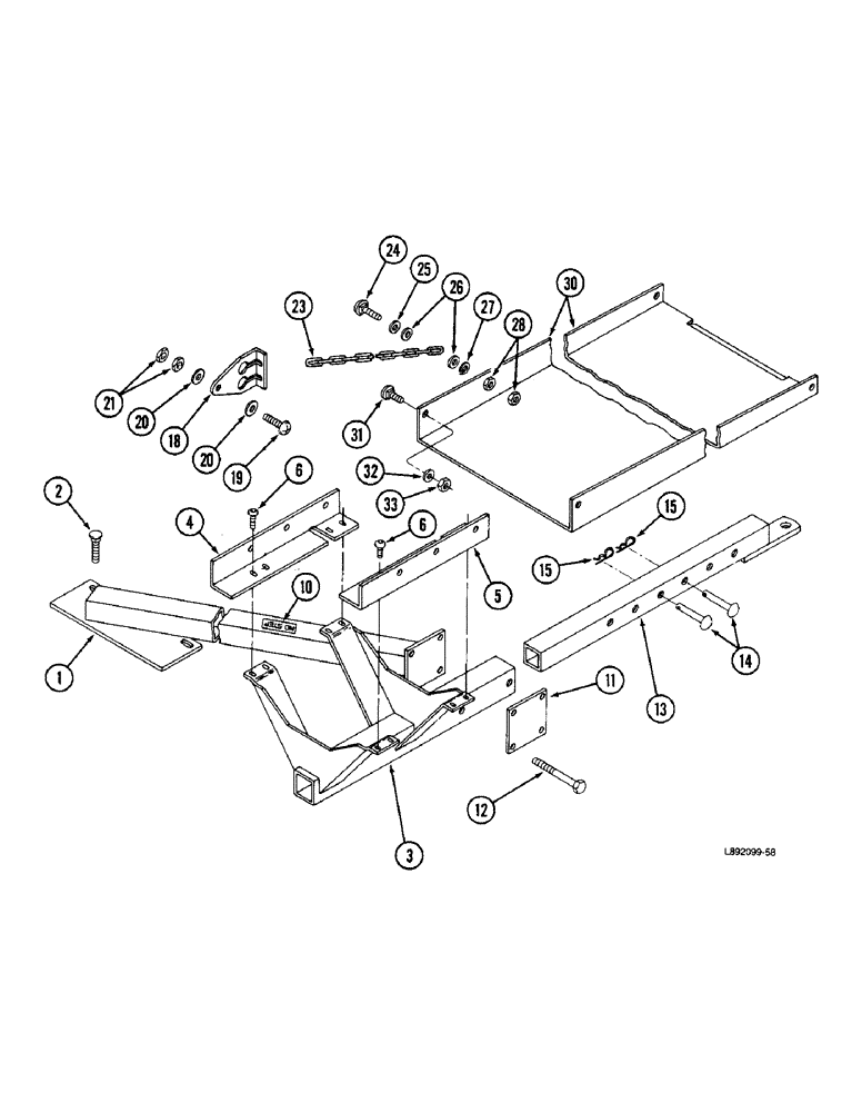 Схема запчастей Case IH 5420 - (9-48) - WAGON HITCH AND BALE CHUTE EXTENSION (09) - CHASSIS