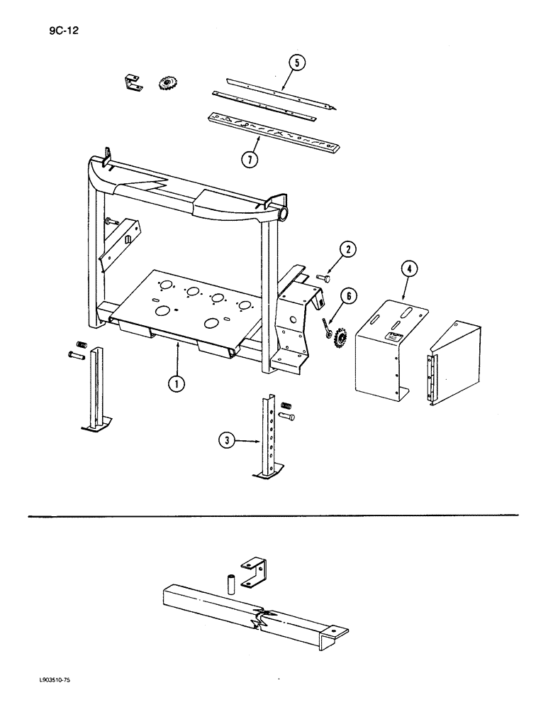 Схема запчастей Case IH 781 - (9C-12) - MAIN FRAME AND JACK STAND (12) - CHASSIS