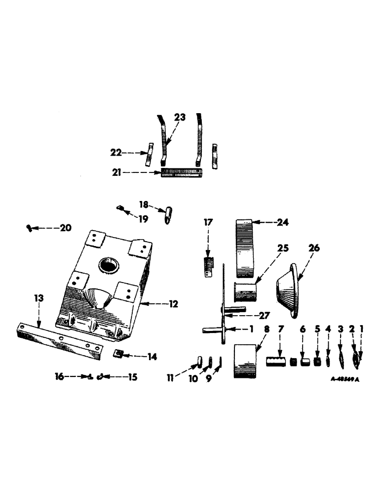 Схема запчастей Case IH 46 - (74) - WISCONSIN ENGINE ATTACHMENTS SPECIAL, MOUNTING PARTS 