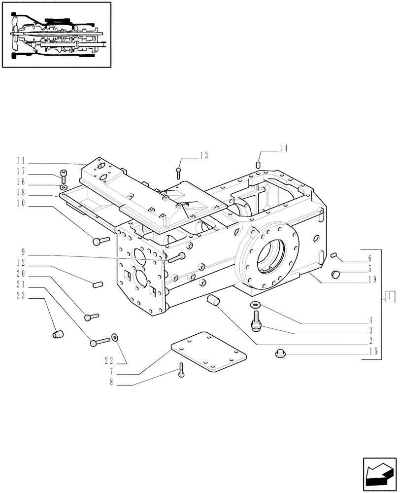 Схема запчастей Case IH JX70 - (1.21.0[02]) - TRACTOR BODY - CAPS AND COVERS - C5712 (03) - TRANSMISSION