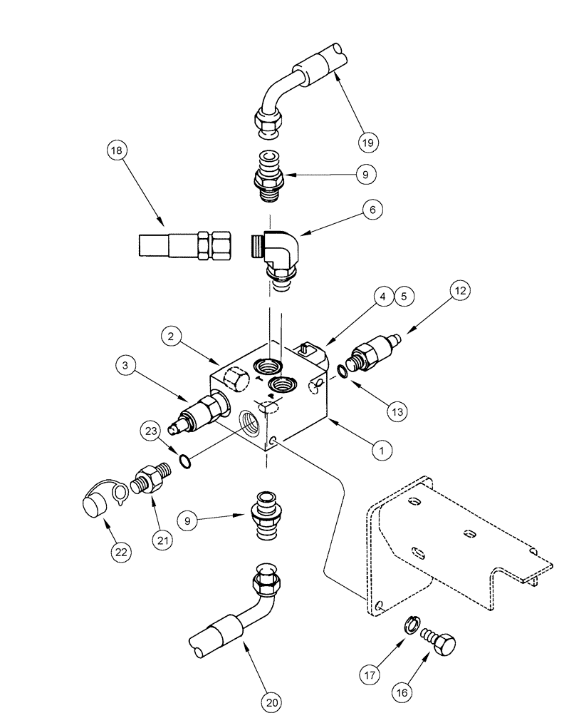 Схема запчастей Case IH 420 - (08-10) - AUGER VALVE TO WATER SADDLE - HYDRAULIC LINES (07) - HYDRAULICS