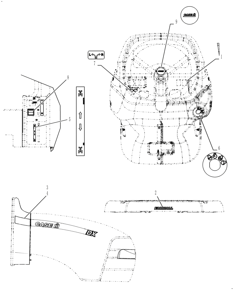 Схема запчастей Case IH DX60 - (08.04.02) - DECALS (08) - SHEET METAL