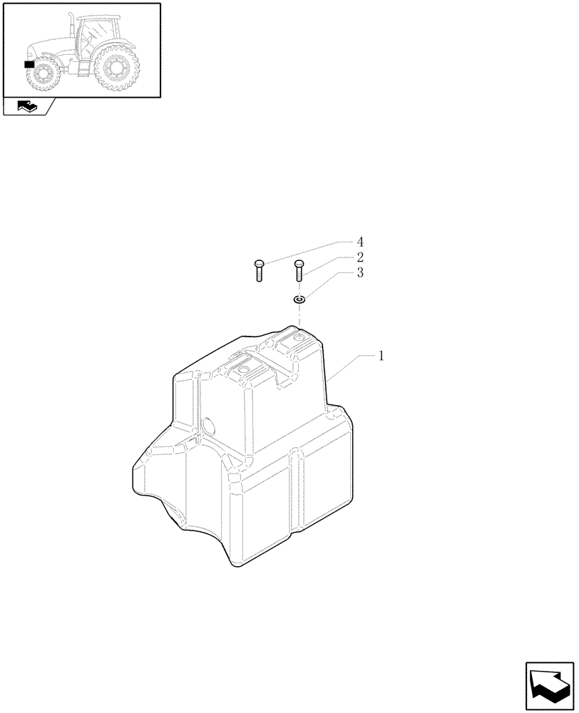 Схема запчастей Case IH PUMA 165 - (1.21.5/03) - (VAR. 681/1) LOWER FRONT WEIGHT (03) - TRANSMISSION