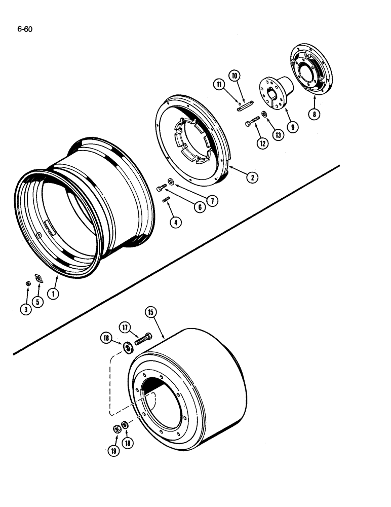 Схема запчастей Case IH 3394 - (6-60) - DUAL REAR WHEELS, CAST WITH 32 INCH RIMS (06) - POWER TRAIN