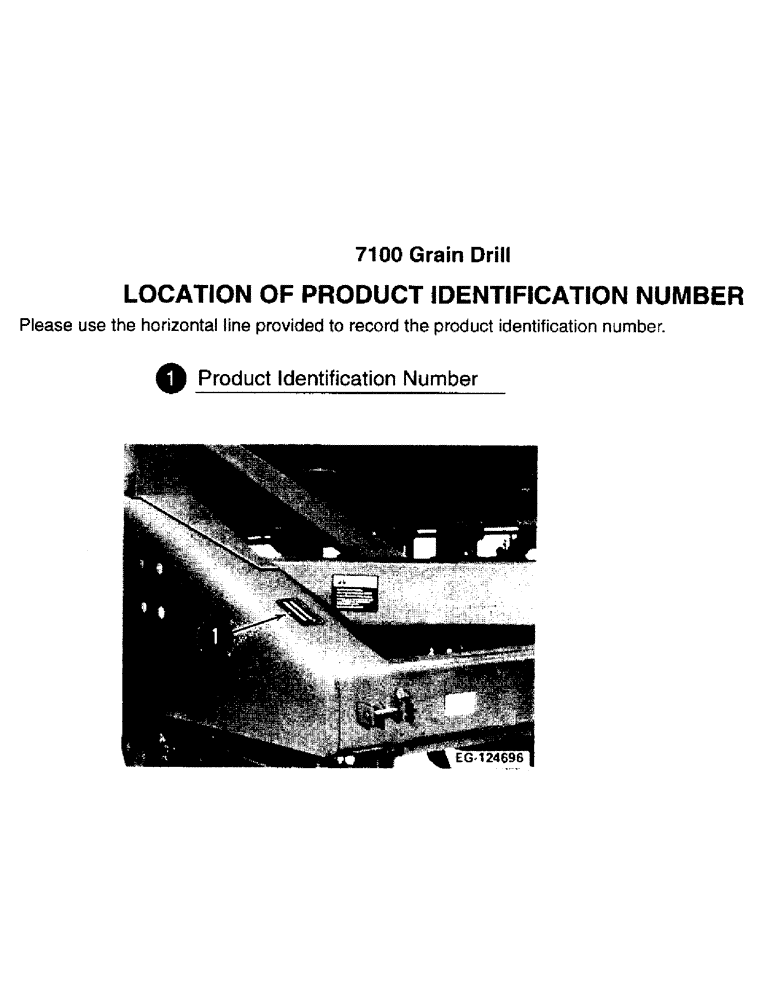 Схема запчастей Case IH 7100 - (1-2) - LOCATION OF PRODUCT IDENTIFICATION NUMBER (00) - PICTORIAL INDEX