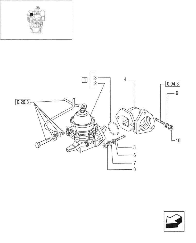 Схема запчастей Case IH JX95 - (0.20.1/01) - FUEL PUMP - TIER 1 ENGINE (01) - ENGINE