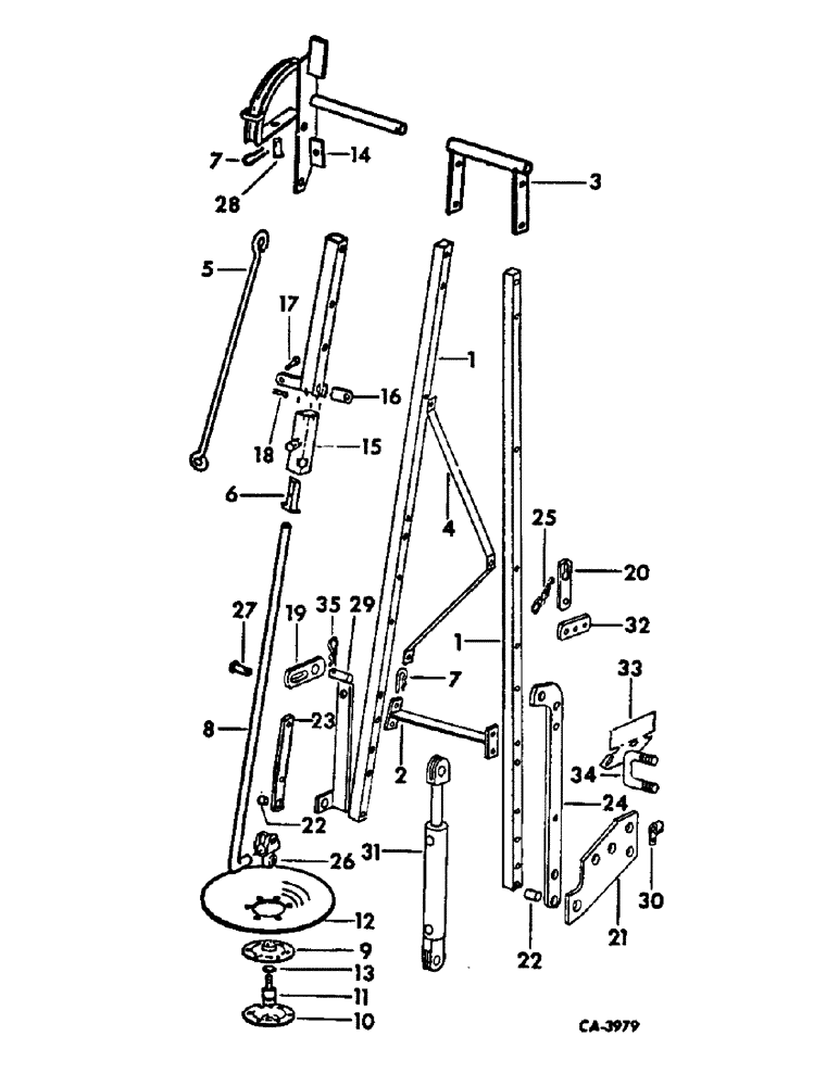 Схема запчастей Case IH 66-SERIES - (U-37) - EIGHT-ROW HYDRAULIC MARKER ATTACHMENT, FOR 4-ROW PLANTERS, 1971 AND SINCE 