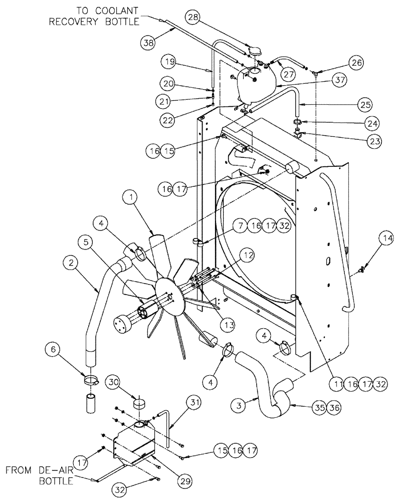 Схема запчастей Case IH SPX3310 - (03-044) - RADIATOR COMPONENTS GROUP (01) - ENGINE