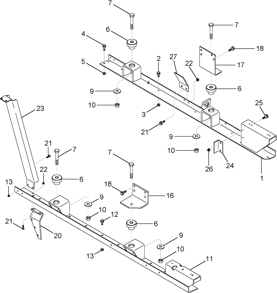 Схема запчастей Case IH 2377 - (02-46) - MOUNTING, ENGINE- ASN HAJ0295001 (01) - ENGINE