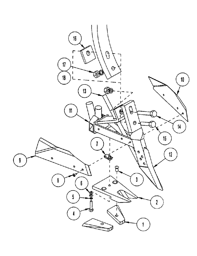 Схема запчастей Case IH CONCORD - (B42) - STANDARD ANDERSON OPENER, 10 INCH LIQUID 