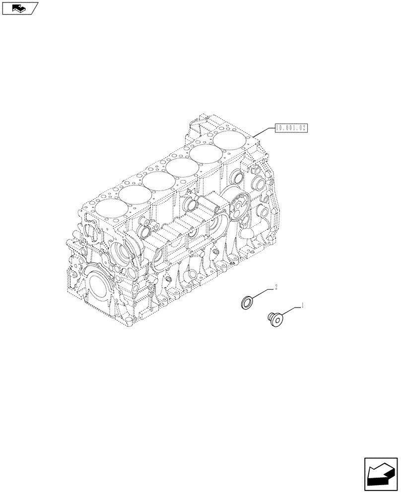 Схема запчастей Case IH F2CFZ613A E016 - (10.250.02[02]) - PIPING - TURBOCHARGER (504236580 - 504236581) (10) - ENGINE