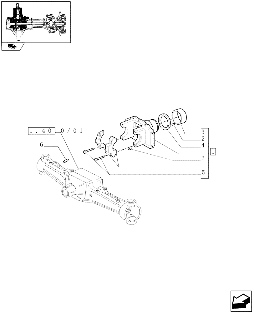 Схема запчастей Case IH PUMA 115 - (1.40. 0/05) - (CL.3) FRONT AXLE WITH DOG CLUTCH LESS STEERING SENSOR - SUPPORT (04) - FRONT AXLE & STEERING