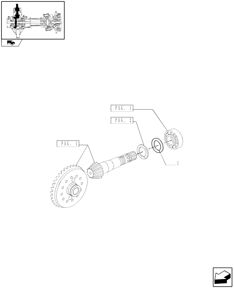 Схема запчастей Case IH PUMA 140 - (1.40. 8/06[03]) - (CL.3) SUSPENDED FRONT AXLE W/MULTI-PLATE DIFF. LOCK AND ST. SENSOR - ADJUSTING SHIMS (VAR.330414) (04) - FRONT AXLE & STEERING