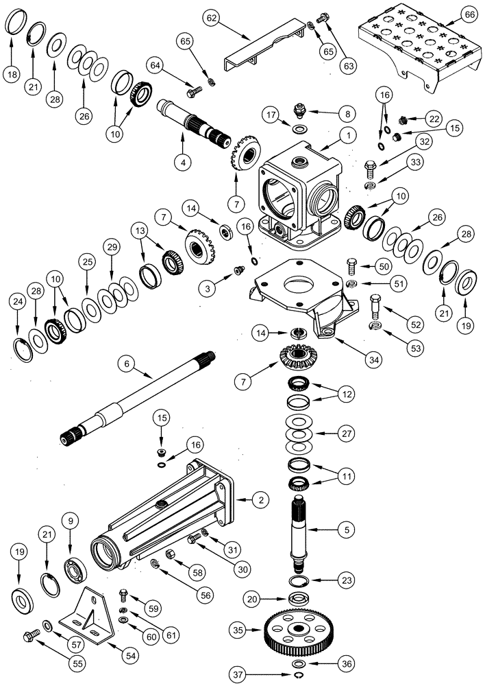 Схема запчастей Case IH 635 - (60.600.14) - GEARBOX, DRUM NUMBER 4, 6 ROW WIDE AND 6 ROW NARROW (60) - PRODUCT FEEDING