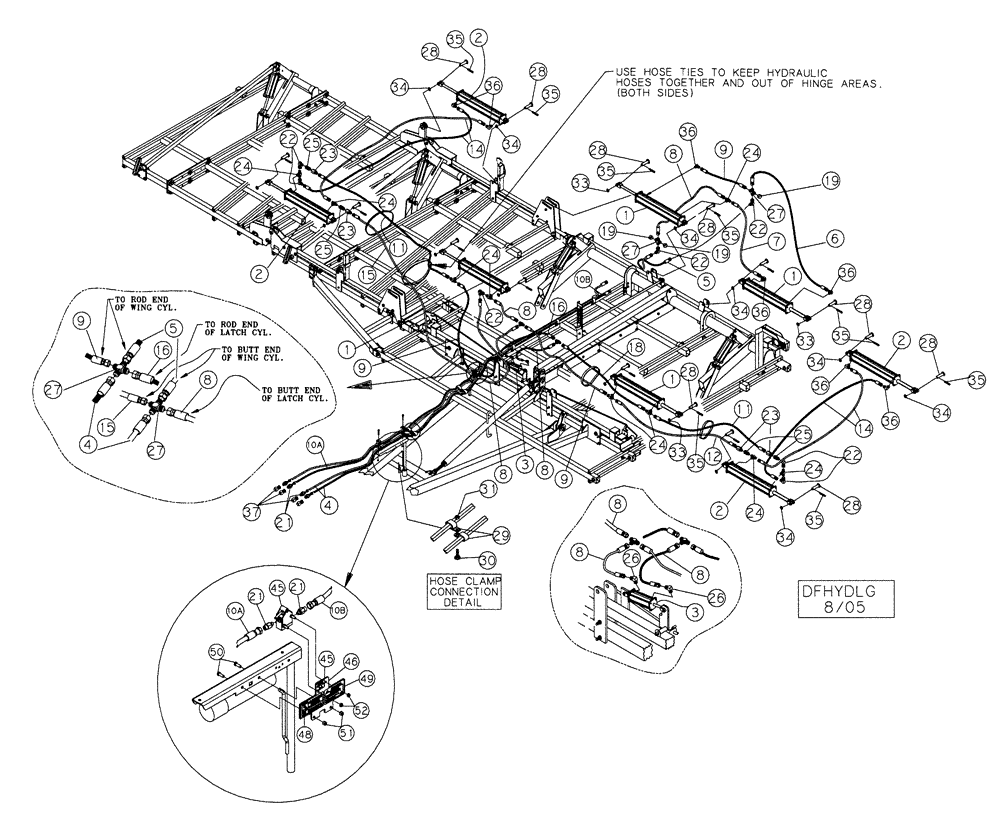 Схема запчастей Case IH TIGERMATE II - (35.100.09) - WING FOLD HYDRAULICS 54-1/2 THROUGH 60-1/2 (35) - HYDRAULIC SYSTEMS