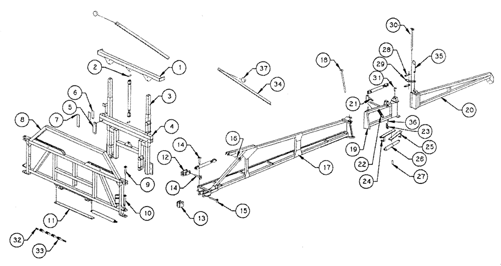 Схема запчастей Case IH PATRIOT - (08-001) - BOOM ASSEMBLY (09) - BOOMS