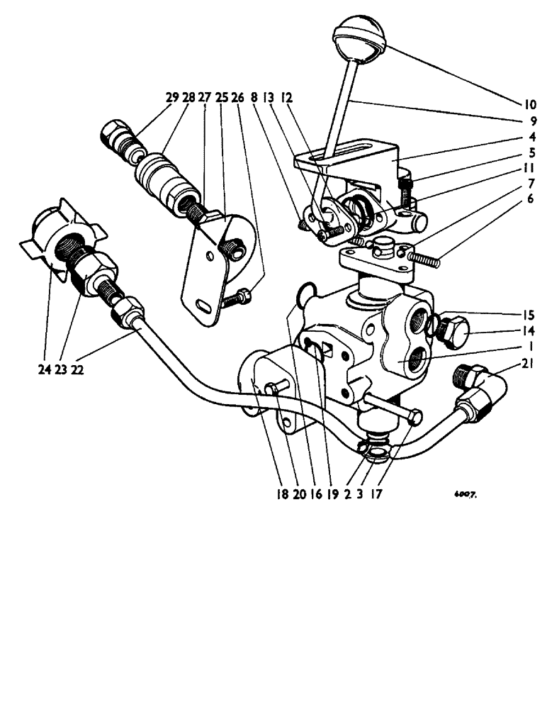 Схема запчастей Case IH 880A - (058) - U1230, WITH EXACTOR COUPLING, THREE-WAY SELECTOR VALVE, U1229, WITH QUICK RELEASE COUPLING (07) - HYDRAULIC SYSTEM