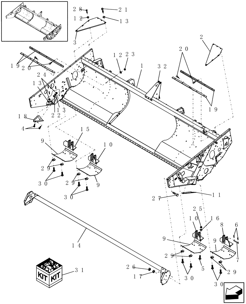 Схема запчастей Case IH HSX142 - (20.12.01[2]) - HEADER FRAME (58) - ATTACHMENTS/HEADERS