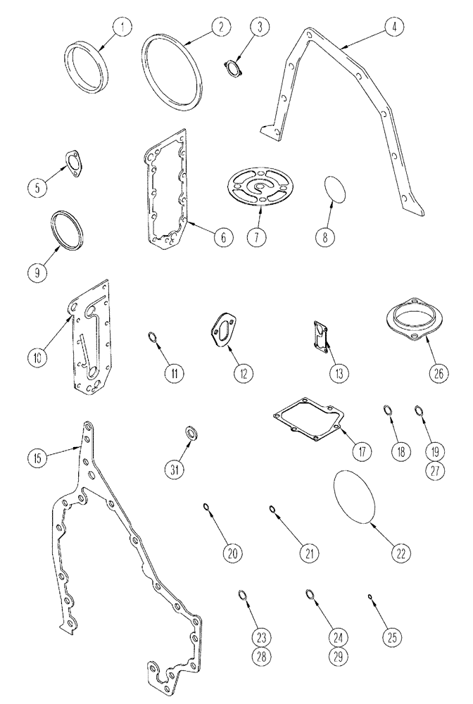 Схема запчастей Case IH FLX3010 - (02-063) - GASKET KIT - CYLINDER BLOCK, FLX 3010 (01) - ENGINE