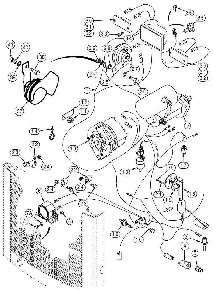 Схема запчастей Case IH 75XT - (04-10) - HARNESS, REAR - CHASSIS (04) - ELECTRICAL SYSTEMS