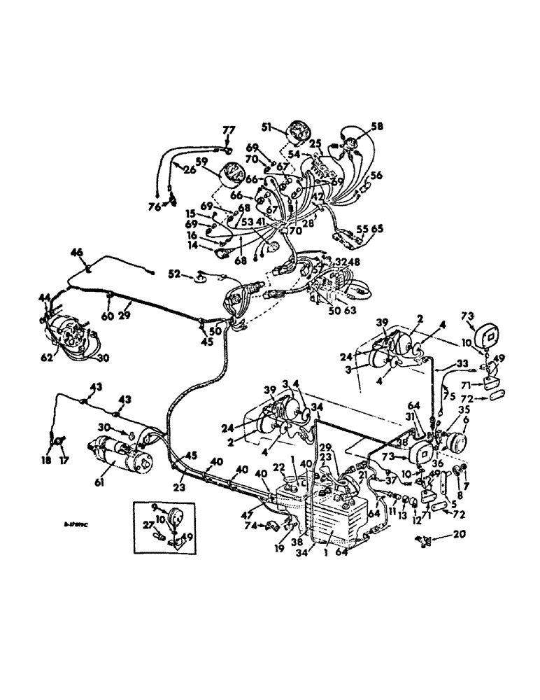 Схема запчастей Case IH 2656 - (G-25) - ELECTRICAL SYSTEM, STARTING AND LIGHTING, INTERNATIONAL DIESEL ENGINE TRACTORS (06) - ELECTRICAL SYSTEMS