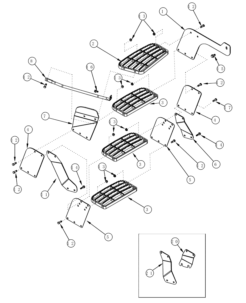 Схема запчастей Case IH MX180 - (09-15) - CAB STEPS, N.A. ONLY (09) - CHASSIS/ATTACHMENTS