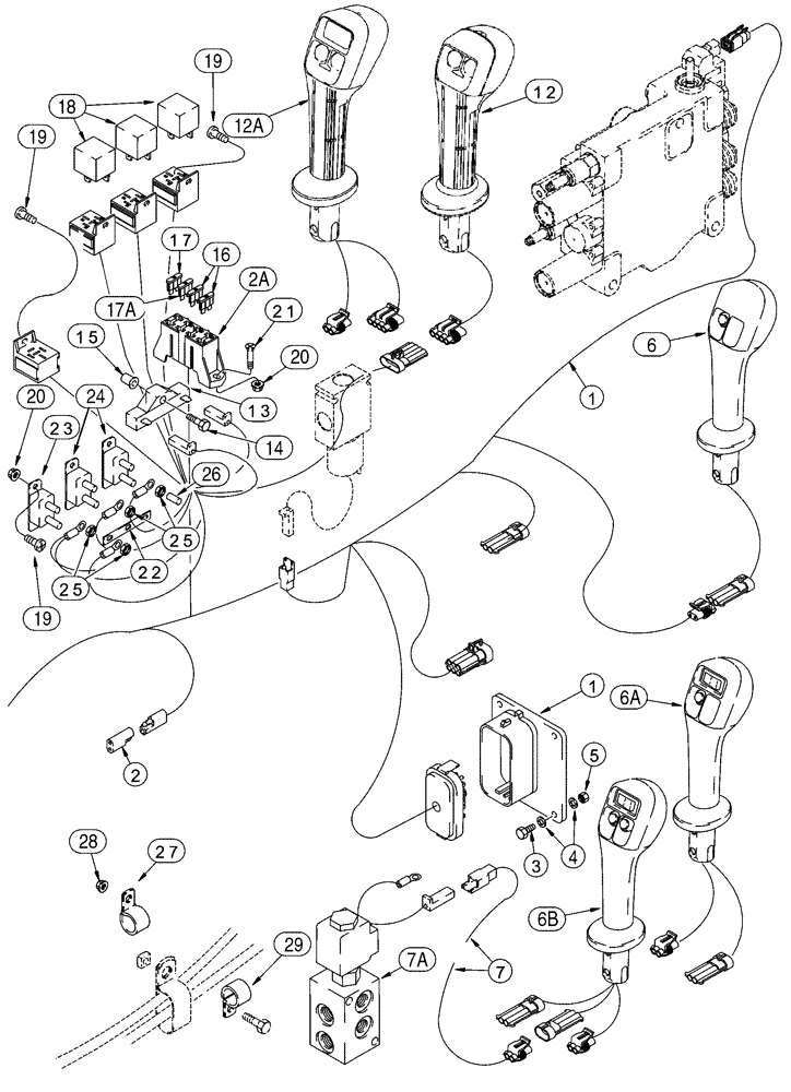 Схема запчастей Case IH 95XT - (04-08) - CHASSIS HARNESS, FRONT (NORTH AMERICA JAF0311357- / EUROPE JAF0274360-) (04) - ELECTRICAL SYSTEMS