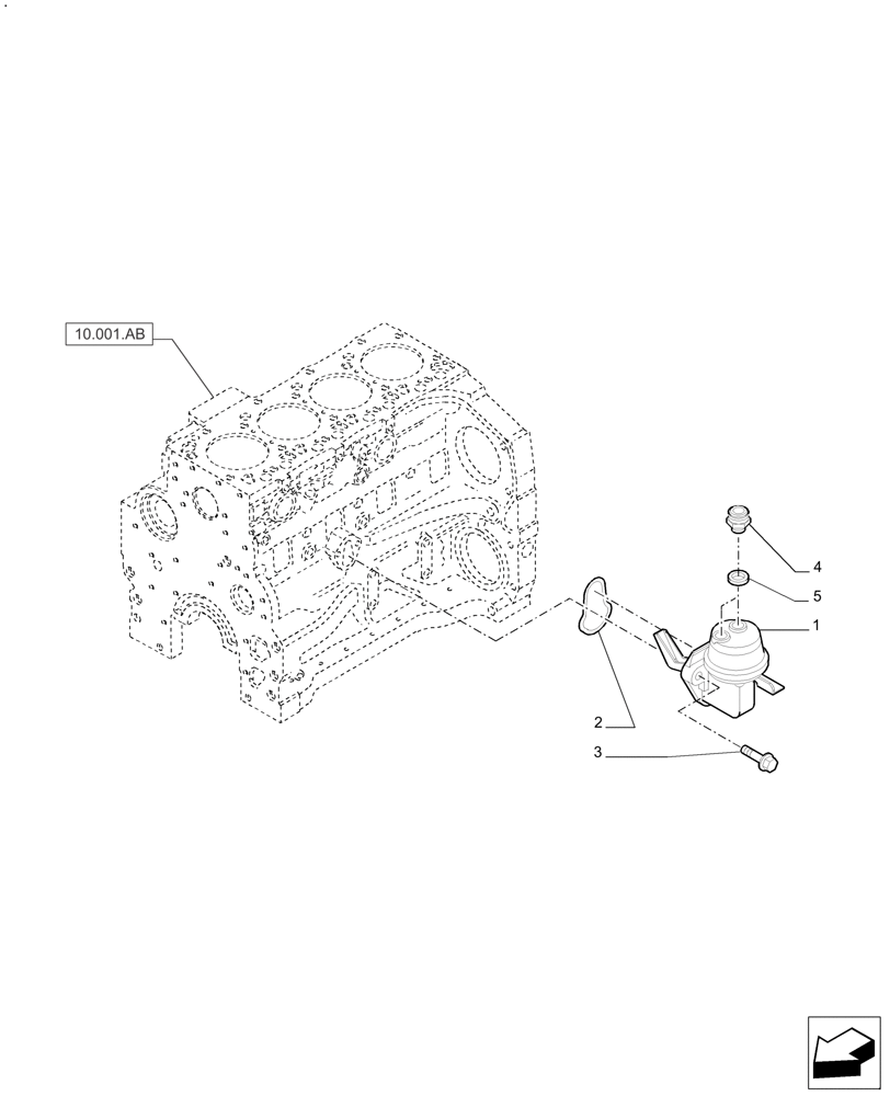 Схема запчастей Case IH FARMALL 120A - (10.210.AO[01]) - FUEL PUMP - 4 CYL. (10) - ENGINE