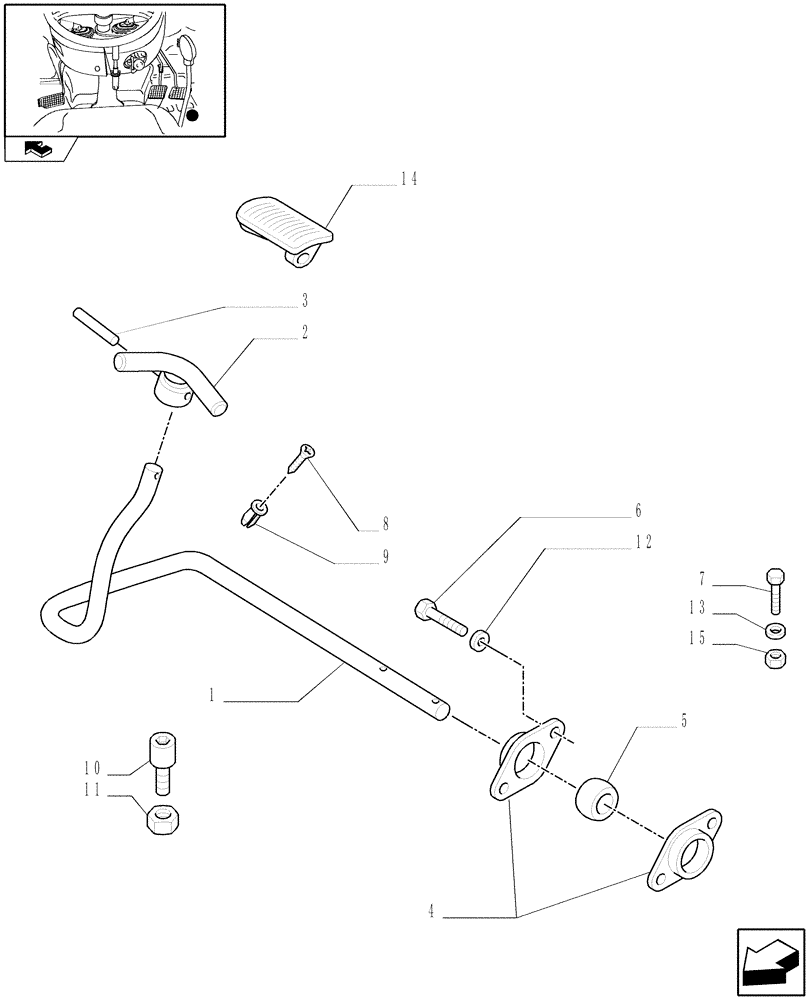 Схема запчастей Case IH FARMALL 75C - (1.92.10/01[01]) - THROTTLE CONTROL LINKAGE - L/CAB (10) - OPERATORS PLATFORM/CAB