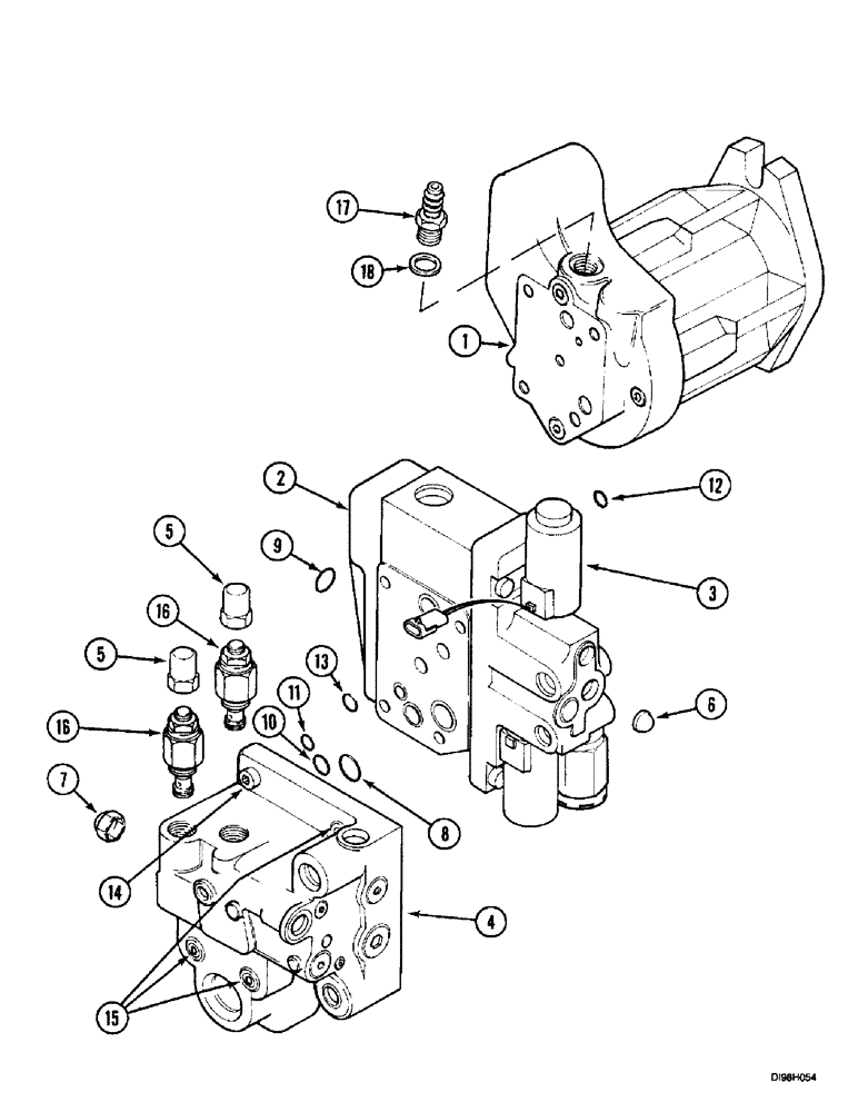 Схема запчастей Case IH 5150 - (8-016) - HYDRAULIC PUMP AND MULTI-CONTROL VALVE (08) - HYDRAULICS