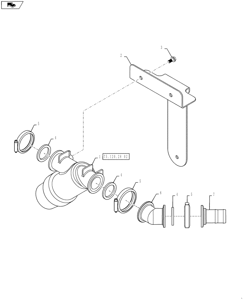 Схема запчастей Case IH 3330 - (75.120.28[01]) - STRAINER PLUMBING GROUP (75) - SOIL PREPARATION