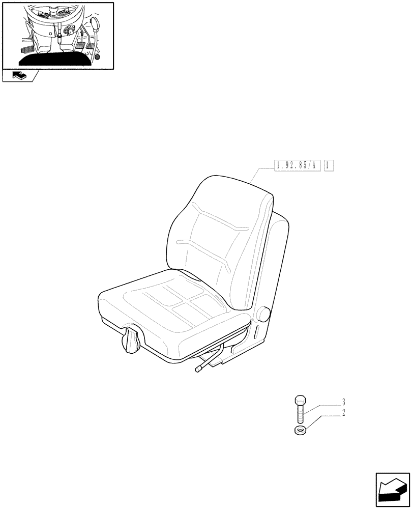 Схема запчастей Case IH FARMALL 75C - (1.92.85[01]) - SEAT - L/CAB (10) - OPERATORS PLATFORM/CAB