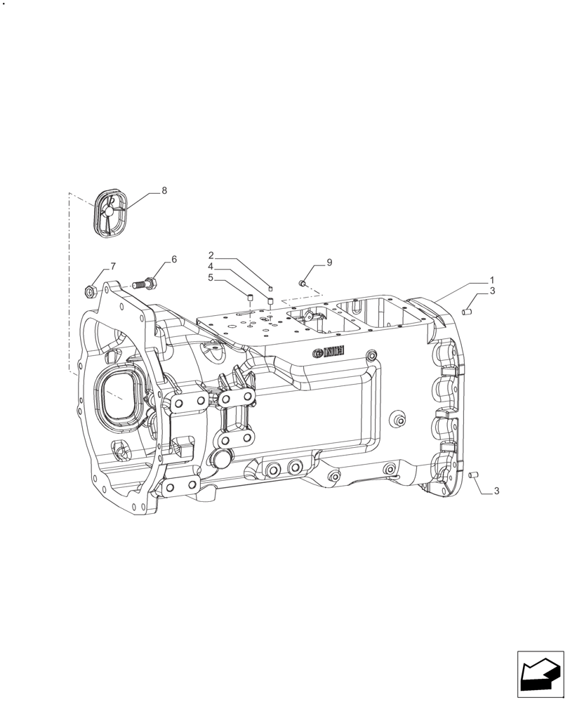 Схема запчастей Case IH FARMALL 140A - (21.112.AC[01]) - TRANSMISSION HOUSING 8+8, 16+8 POWER SHUTTLE (21) - TRANSMISSION