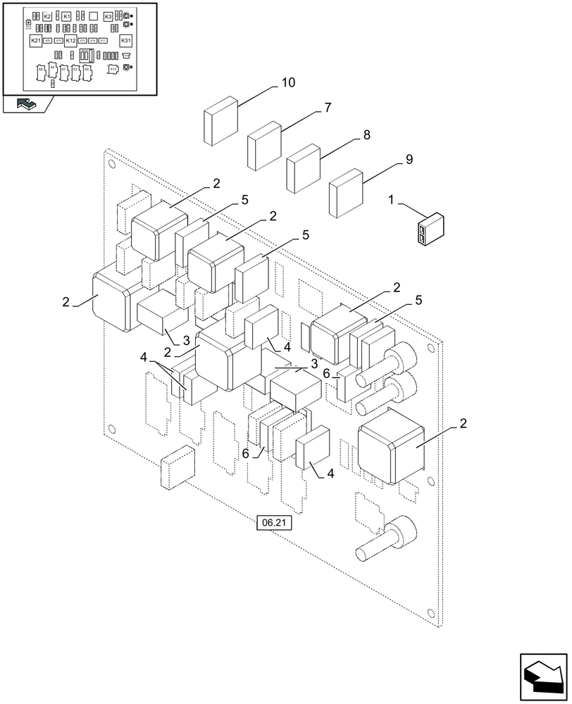 Схема запчастей Case IH LB433R - (06.01[01]) - FUSE PRINT (06) - ELECTRICAL SYSTEMS