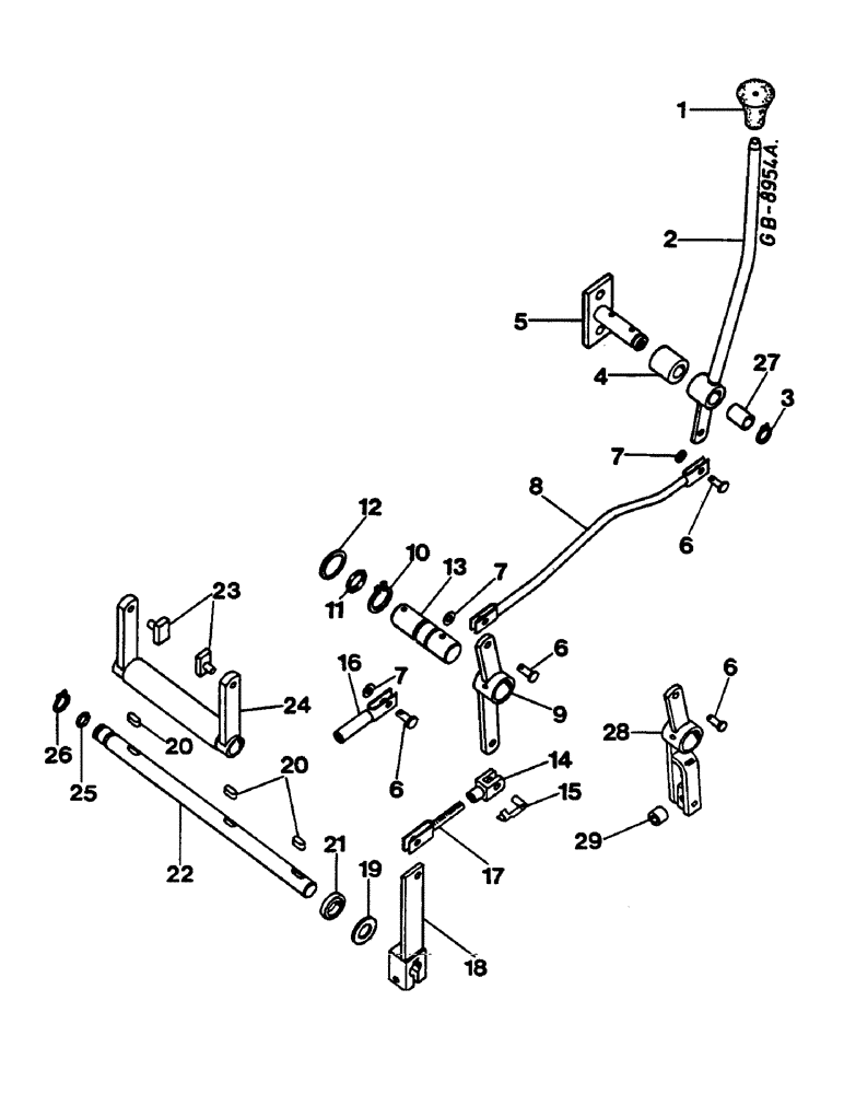 Схема запчастей Case IH 744 - (1F10) - SHIFT LINKAGE, SPEED REDUCER (Z (04) - Drive Train