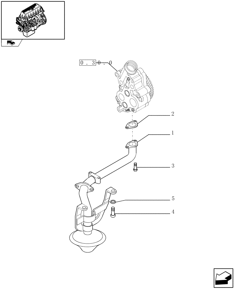 Схема запчастей Case IH F3CE0684A E001 - (0.30.5) - OIL PUMP PIPING (99478455) 