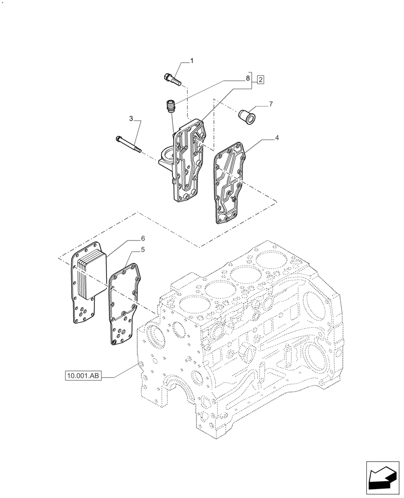 Схема запчастей Case IH FARMALL 140A - (10.408.AC) - HEAT EXCHANGER - ENGINE (10) - ENGINE