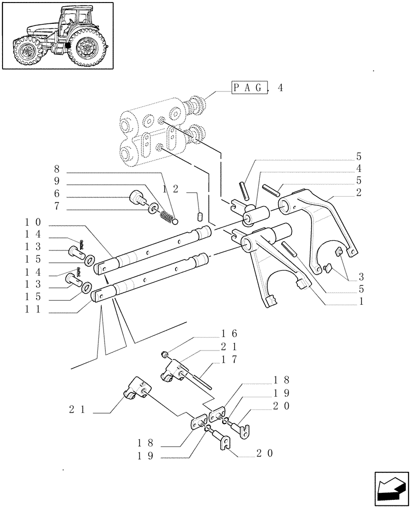 Схема запчастей Case IH MXM140 - (1.32.2[01]) - CENTRAL REDUCTION GEAR CONTROLS (03) - TRANSMISSION