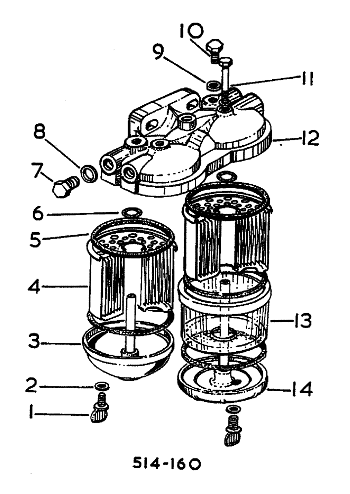 Схема запчастей Case IH 884 - (12-074) - TWIN FUEL FILTER -C A V- Power